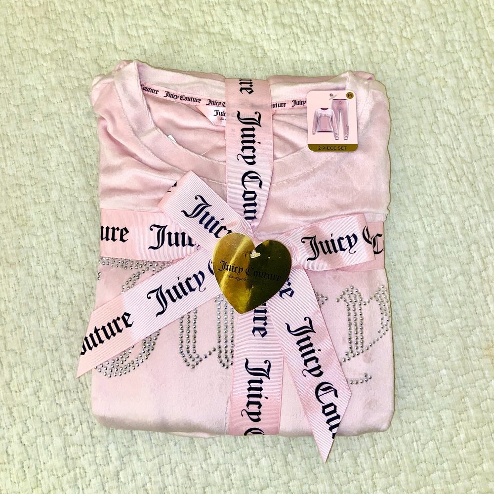 Juicy Couture Pink Soft Velvet Pajama Set - Women's Medium - NWT